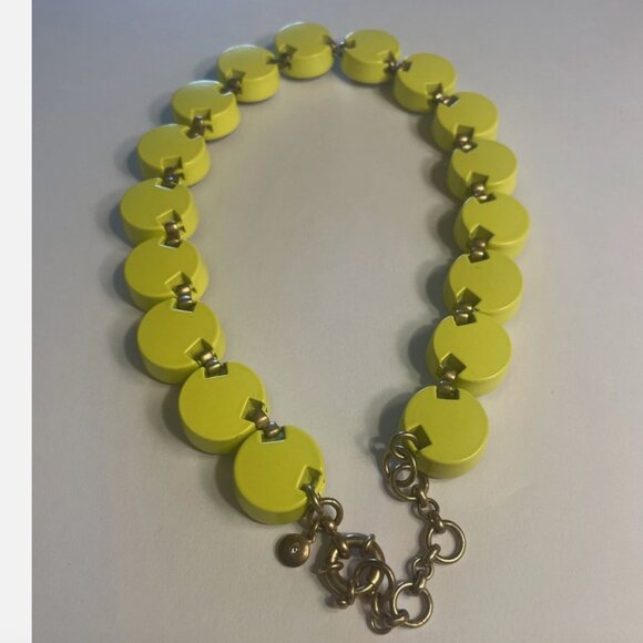 J Crew Jumbo Neon Yellow Brûlée Brulee Necklace - Picture 5 of 6